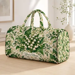Lily of the Valley and Lush Leaves for Coastal Getaways and Relaxed Summer Escapes Quilted Weekend Bag