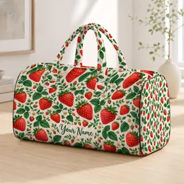 Strawberry Fruit Motif for Sunny Beach Days, Picnics, and Sweet Summer Getaways Quilted Weekend Bag