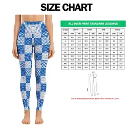 Blue And White Mosaic Checks For Yoga, Pilates And Everyday Activewear Leggings