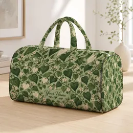 Sage Green Heart Leaf Vines for Peaceful Woodland Getaways and Weekend Travel Quilted Weekend Bag