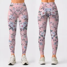 Blue Cherry Blossom Branches for Yoga, Pilates and Springtime Errands Leggings
