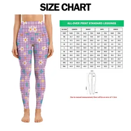 Pastel Daisy Check and Heart Motifs for Yoga Pilates and Everyday Outings Leggings