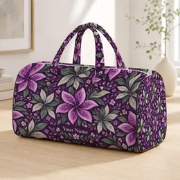 Lilac Watermelon Rosettes for Summer Getaways and Lavender Field Travel Escapes Quilted Weekend Bag