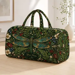 Woodland Dragonflies and Wildflowers for Rustic Nature-Loving Outdoor Getaways Quilted Weekend Bag