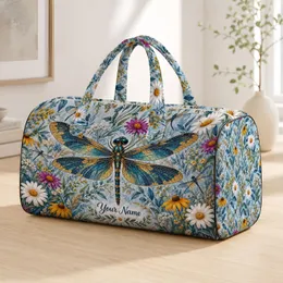 Wildflower Dragonflies for Mountain Meadow Travel and Outdoor Getaways for Nature Lovers Quilted Weekend Bag