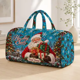 Santa Claus Christmas Gifts for Cozy Holiday Travel and Festive Seasonal Getaways Quilted Weekend Bag