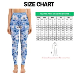 Powder Blue White Blossom Florals for Yoga Pilates and Everyday Style Leggings