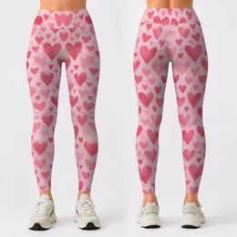 Blush Pink Hearts for Yoga, Pilates, and Everyday Activewear Style Leggings