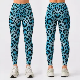 Aqua Leopard Spots for Yoga, Pilates, and Everyday City Style Leggings