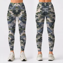 Green And White Camouflage For Yoga, Pilates And Everyday Activewear Leggings