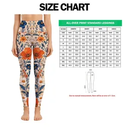 Peach and Navy Wildflower Blooms for Yoga, Pilates and Everyday Wellness for Women Leggings