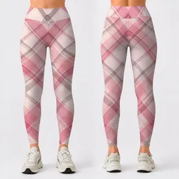 Pastel Pink Plaid for Yoga, Pilates, Commuting and Everyday Wear Leggings