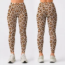 Ivory Caramel Leopard Spots for Yoga Pilates and Everyday Casual Wear Leggings