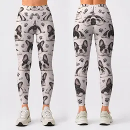 Playful French Bulldog Motifs for Yoga, Pilates, Travel and Everyday Wear Leggings
