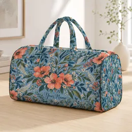 Blue Coastal Wildflowers for Beach Holidays, Travel Getaways and Everyday Escapes Quilted Weekend Bag