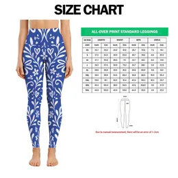 Cobalt Blue and White Doodle Motifs for Yoga, Pilates and Everyday Activewear Women Leggings