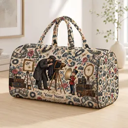 Vintage Camera Studio Scene for Creative Travel and Photography Lovers Quilted Weekend Bag