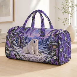 Lavender Wisteria Polar Bear Winter Escape for Snowy Getaways and Nature Lovers Travel Quilted Weekend Bag
