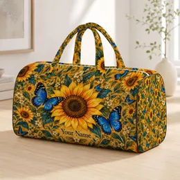 Sunflower Butterfly Garden for Sunny Beach Days and Weekend Getaways Quilted Weekend Bag