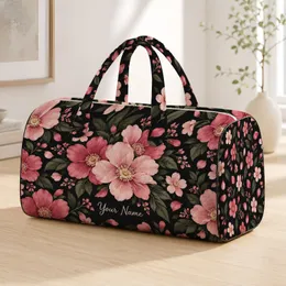 Blush Pink Cream-Centered Blossoms for Sunlit Garden Days and Spring Travel Escapes Quilted Weekend Bag