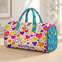 Turquoise Heart Motifs for Colorful Travel, Beach Getaways and Everyday Gift Giving Quilted Weekend Bag