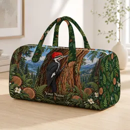 Pileated Woodpecker Redwood Forest Scene for Nature Lovers and Woodland Travelers Quilted Weekend Bag
