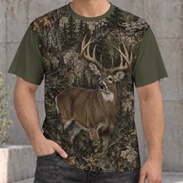 Realistic Buck in Woodland Camouflage for Hunting Hiking and Outdoor Adventures All-over Print Unisex T-shirt
