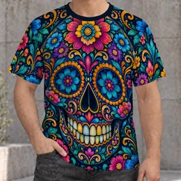 Colorful Sugar Skull and Floral Ornaments for Day of the Dead Festivities and Parties All-over Print Unisex T-shirt