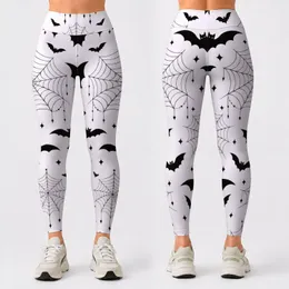 Hot Pink Bats and Spiderwebs for Halloween Parties, Costume Events and Spooky Season Leggings