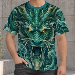 Teal Dragon Head Art for Fantasy Adventures and Everyday Wear All-over Print Unisex T-shirt
