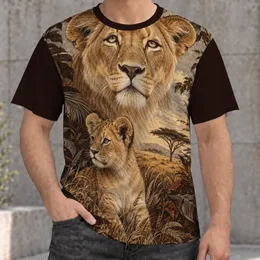 Lion Cub African savannah foliage Lioness And Cub Savannah Scene For Safari Travel And All-over Print Unisex T-shirt