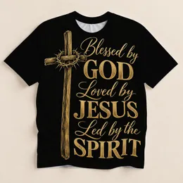 Golden Cross and Crown of Thorns Faith Message for Church Worship and Daily Devotion All-over Print Unisex T-shirt