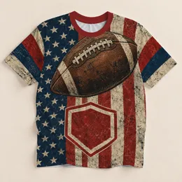 Retro American Flag Football Style for Game Day, Tailgating and Casual Weekend Wear All-over Print Unisex T-shirt