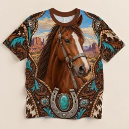 Chestnut Horse Western Ranch Style for Trail Riding and Everyday Country Wear All-over Print Unisex T-shirt