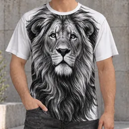 Monochrome Lion Portrait for Bold Streetwear, Weekend Outings and Everyday Casual Style All-over Print Unisex T-shirt