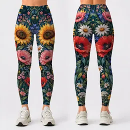 Colorful Wildflower Garden for Spring Outings and Relaxed Bohemian Everyday Style Leggings