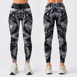 Icy-Eyed Wolf And Moonlit Forest Wilderness Adventure For Nature Lovers Leggings
