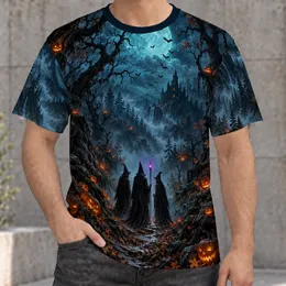 Moonlit Witch Gathering With Glowing Pumpkins For Halloween Night Forest Fans All-over Print Unisex T-shirt