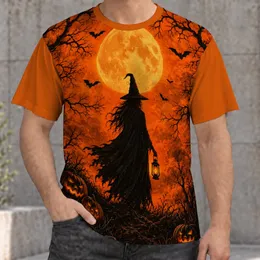 Lantern Witch Beneath a Harvest Moon for Halloween Night Celebrations and Autumn Gatherings All-over Print Unisex T-shirt