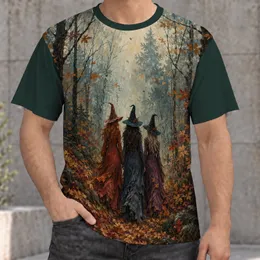 Autumn Forest Witches for Halloween Parties, Gatherings, and Cozy Seasonal Wear All-over Print Unisex T-shirt
