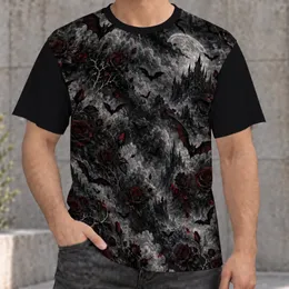 Gothic Bats And Crimson Roses For Witchy Nights And Dark Floral Style All-over Print Unisex T-shirt