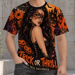 Masquerade Masked Woman and Jack-O'-Lanterns for Halloween Night Parties and Costume Events All-over Print Unisex T-shirt