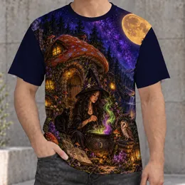 Witch Cottage Under a Full Moon for Halloween Nights and Enchanted Evenings All-over Print Unisex T-shirt