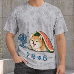 Shiba Inu Watermelon Summer Fun for Beach Days and Casual Outdoor Adventures Gift All-over Print Unisex T-shirt