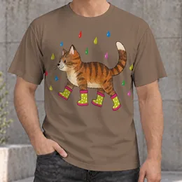 Cute Tabby Cat in Rain Boots for Cozy Rainy Day Outings and Casual Everyday Wear All-over Print Unisex T-shirt