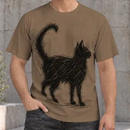 Scribble Cat Silhouette for Everyday Streetwear and Casual Weekend Style Unisex Gift All-over Print Unisex T-shirt