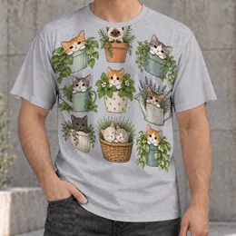 Charming Gardening Cats in Pots for Relaxed Weekends and Cat Lovers of Every Age All-over Print Unisex T-shirt