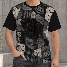 Halloween Patchwork Ghosts, Bats And Skulls For Spooky October Celebrations All-over Print Unisex T-shirt