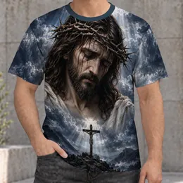 Crowned Sorrowful Christ and Cross for Faithful Devotional Wear All-over Print Unisex T-shirt