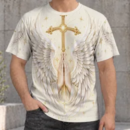 Golden Angel Wings and Prayerful Faith for Spiritual Reflection and Everyday Devotion All-over Print Unisex T-shirt